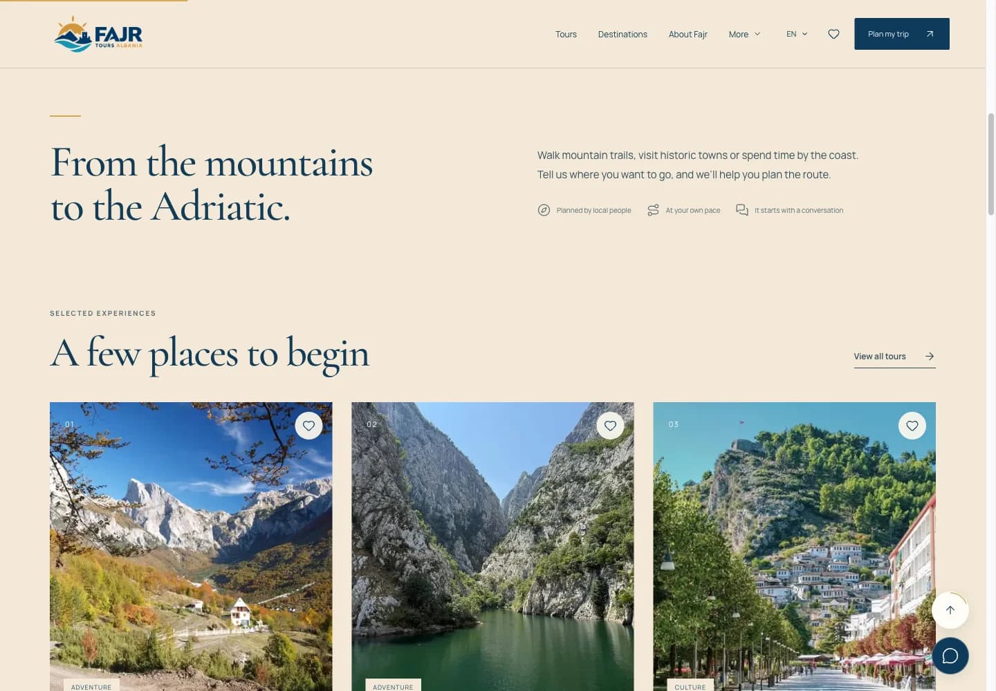 Eksplorimi i tureve dhe destinacioneve në Fajr Tours Albania