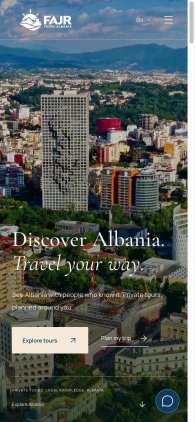 Fajr Tours Albania — website në telefon